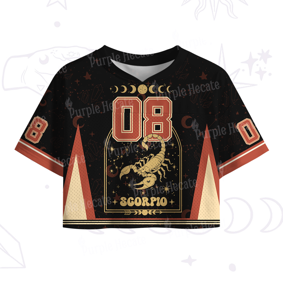 Purplehecate Zodiac Scorpio Under the Stars Crop Sports Jersey