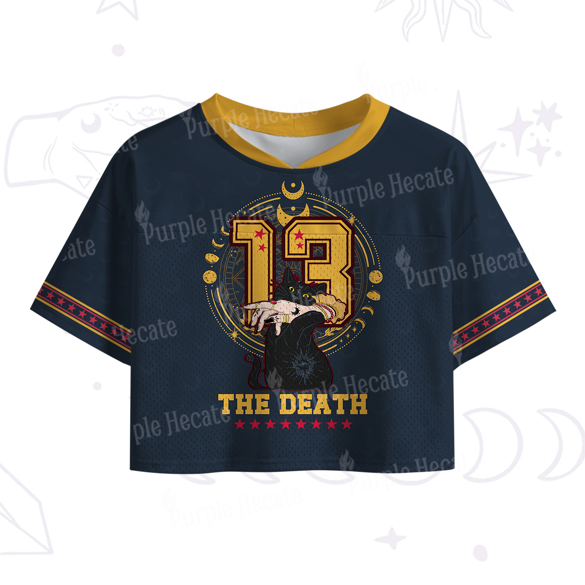 Purplehecate The Death Cat Crop Sports Jersey