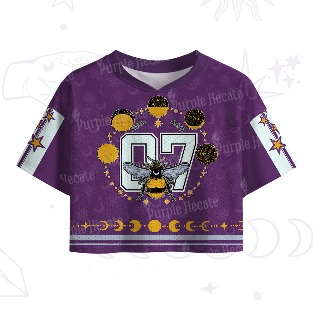 Purplehecate Moon Bee Guards the Stars Crop Sports Jersey
