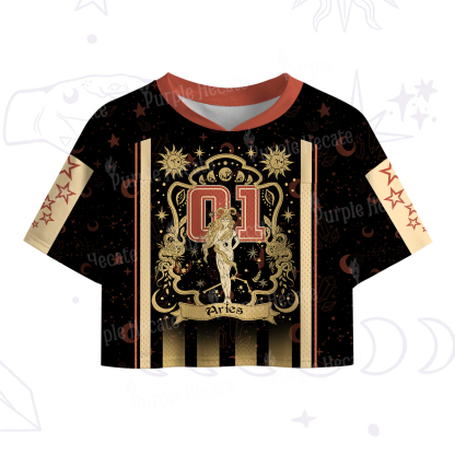 Purplehecate Aries' Astral Mirage Zodiac Crop Sports Jersey