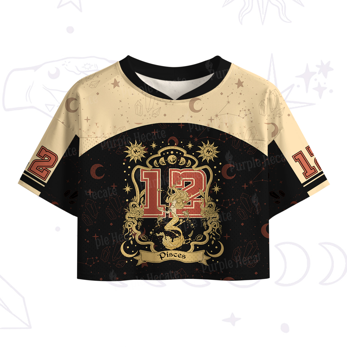 Purplehecate Pisces' Astral Mirage Zodiac Crop Sports Jersey