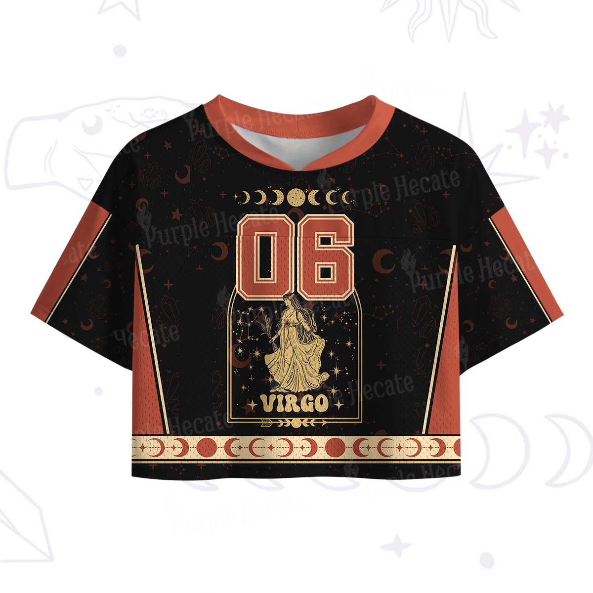 Purplehecate Zodiac Virgo Under the Stars Crop Sports Jersey