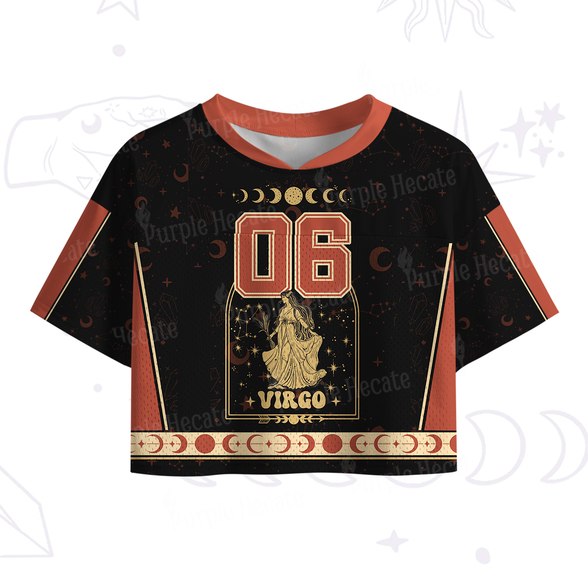 Purplehecate Zodiac Virgo Under the Stars Crop Sports Jersey