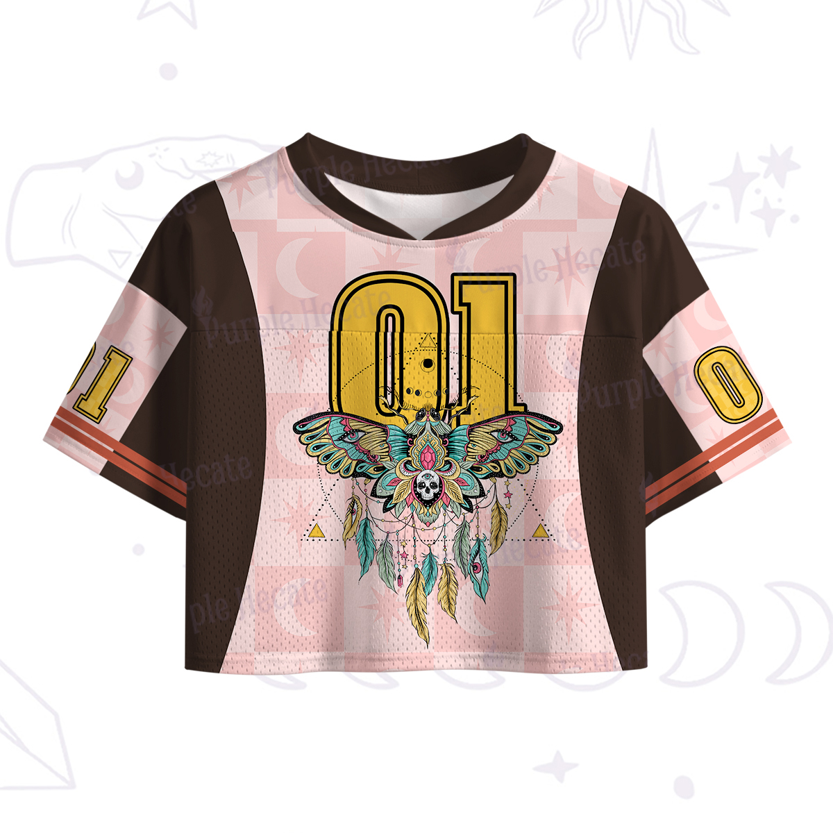 Purplehecate Purplehecate Dreamcatcher Moth Wings Crop Sports Jersey