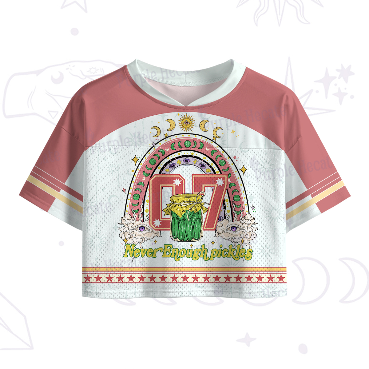 Purplehecate Never Enough Pickles Crop Sports Jersey