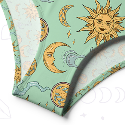 Purplehecate Magic of Sun and Moon One-Shoulder One-Piece Swimsuit