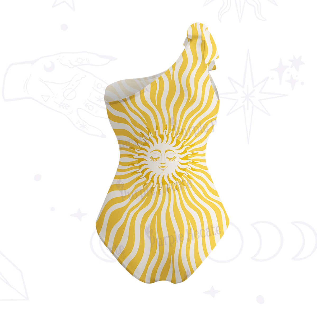 Purplehecate Stellar Symphony One-Shoulder One-Piece Swimsuit