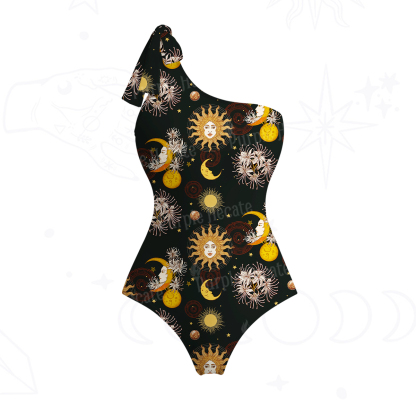 Purplehecate Stellar Symphony One-Shoulder One-Piece Swimsuit