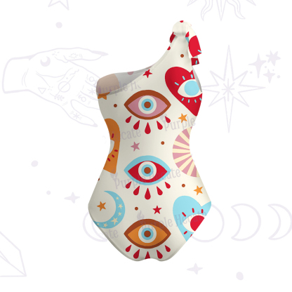 Purplehecate The Enchanted Eye of Love One-Shoulder One-Piece Swimsuit
