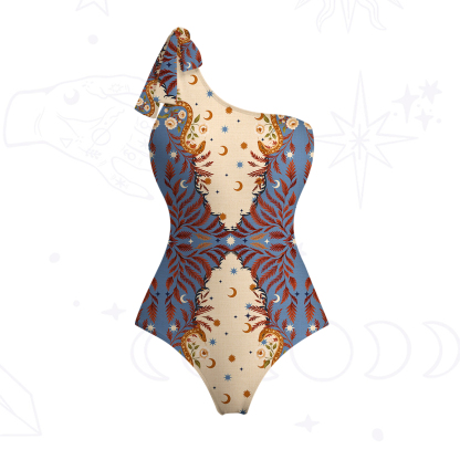Purplehecate Celestial Ascension One-Shoulder One-Piece Swimsuit