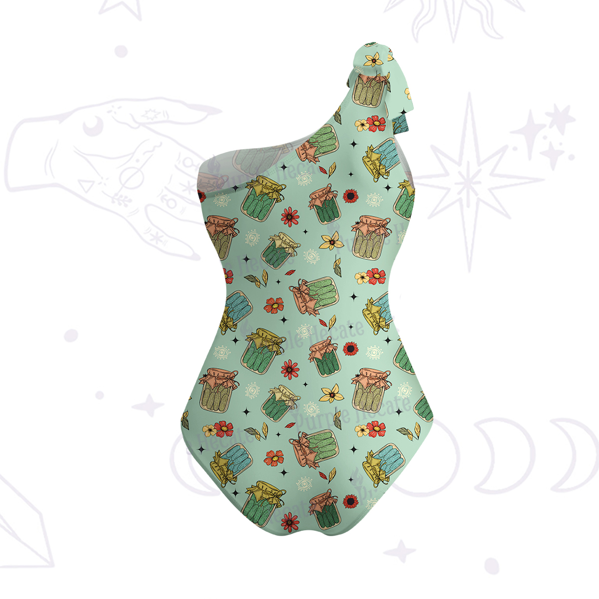 Purplehecate The Pickles One-Shoulder One-Piece Swimsuit