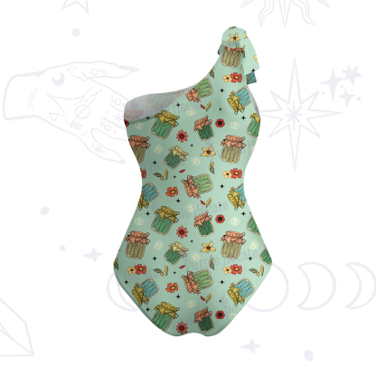 Purplehecate The Pickles One-Shoulder One-Piece Swimsuit