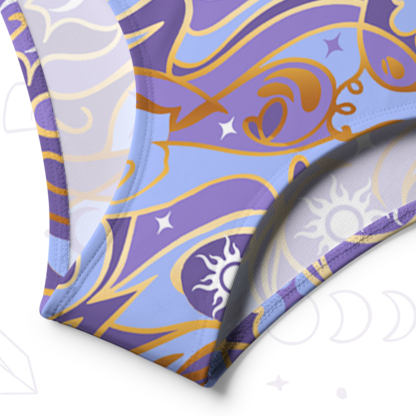 Purplehecate Divination Night Print One-Shoulder One-Piece Swimsuit