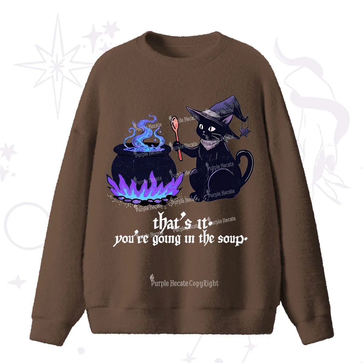 Purplehecate Trust Your Instincts Fuzzy Ugly Sweater