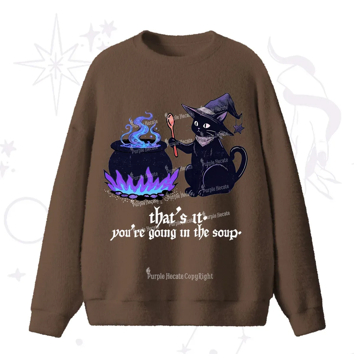 Purplehecate Trust Your Instincts Fuzzy Ugly Sweater