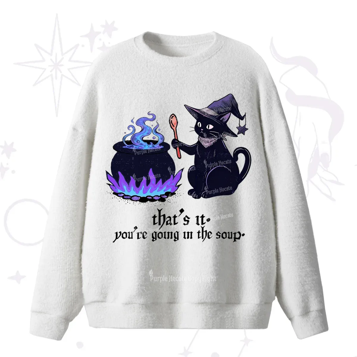 Purplehecate Trust Your Instincts Fuzzy Ugly Sweater