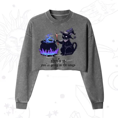 Purplehecate Trust Your Instincts Cropped Washed Sweatshirt