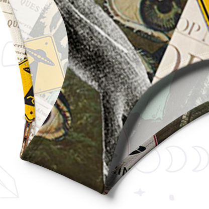 Purplehecate Cryptid Warning Collage One-Shoulder One-Piece Swimsuit