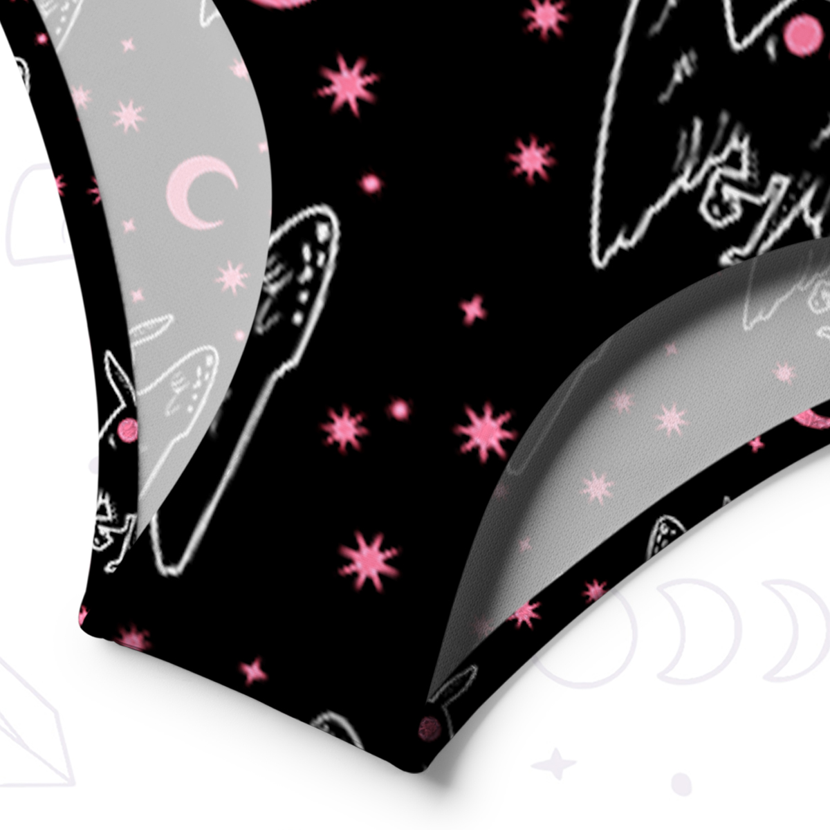 Purplehecate Witchy Mothman Night One-Shoulder One-Piece Swimsuit