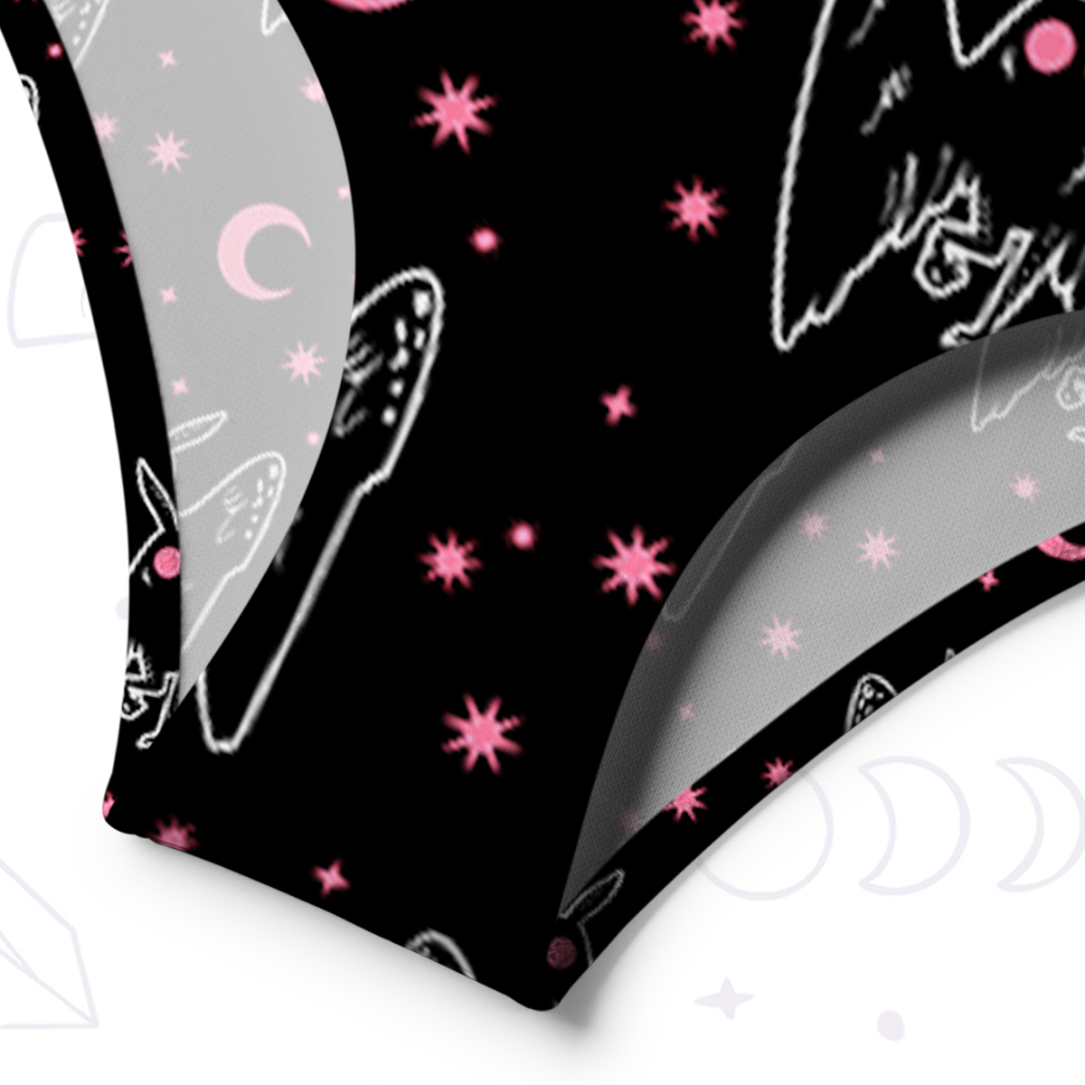 Purplehecate Witchy Mothman Night One-Shoulder One-Piece Swimsuit