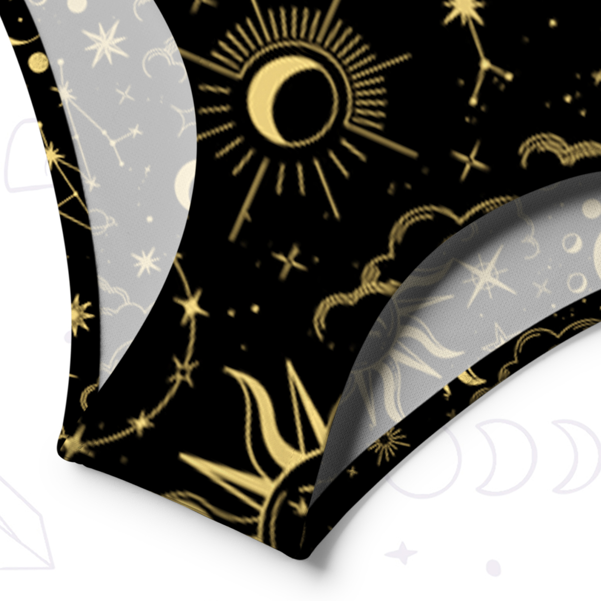 Purplehecate Mysterious Star & Moon One-Shoulder One-Piece Swimsuit