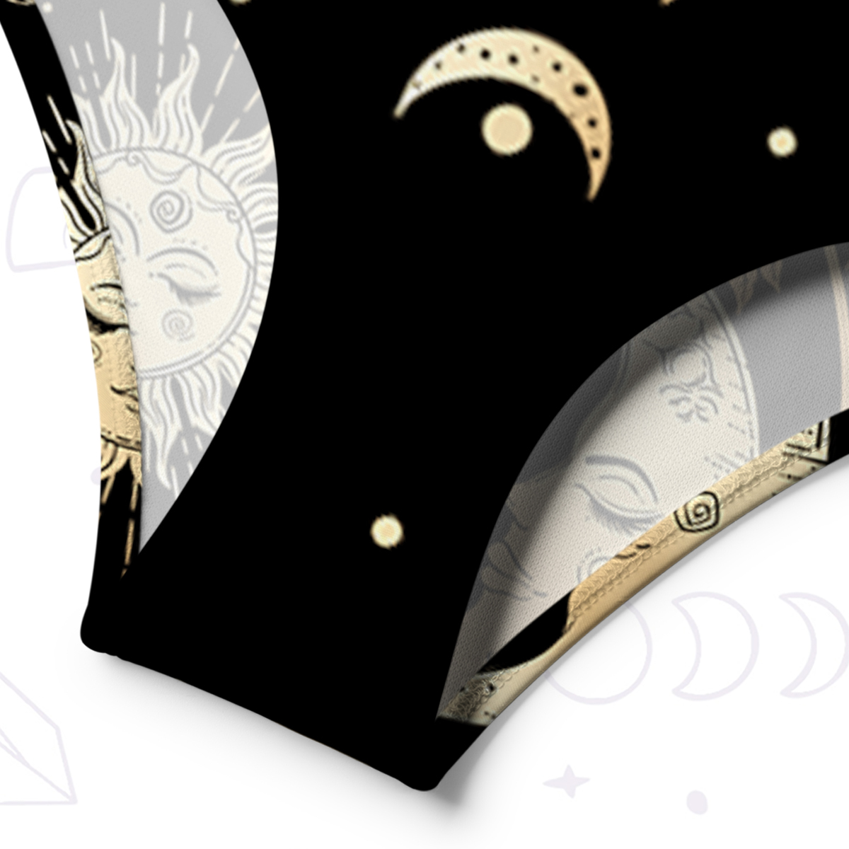 Purplehecate Celestial Sun and Moon One-Shoulder One-Piece Swimsuit