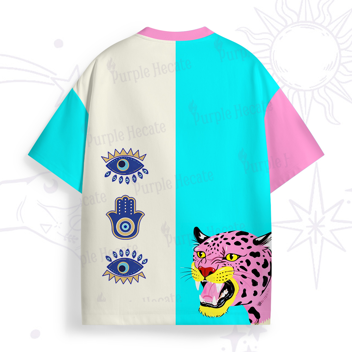 Purplehecate Savage Leopard Evil Eye All Over Print T-Shirt