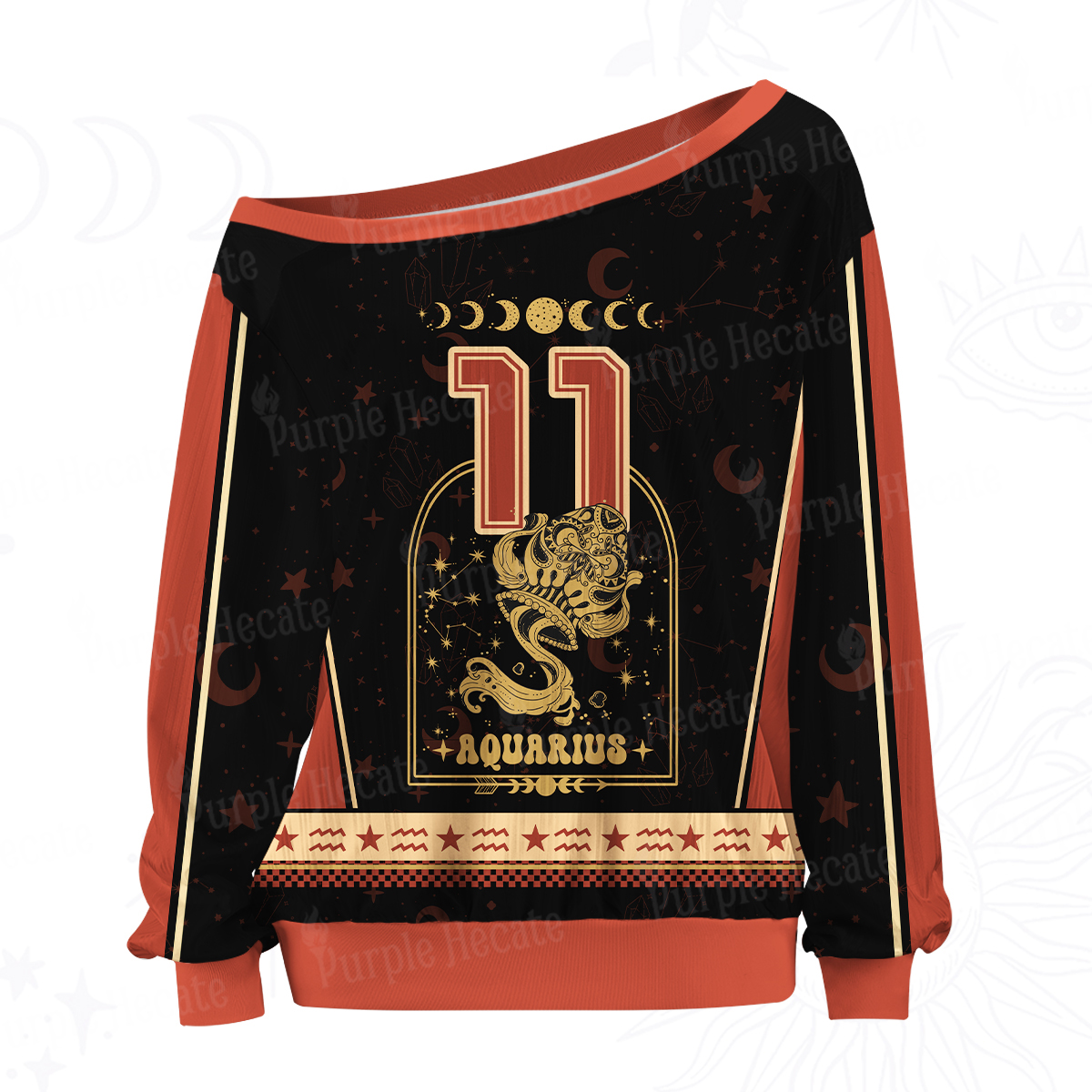 Purplehecate Zodiac Aquarius Under the Stars Off The Shoulder Graphic Jersey