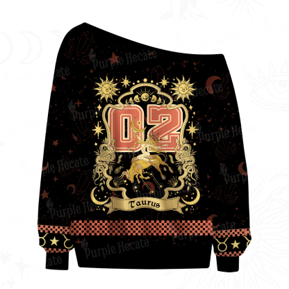 Purplehecate Taurus' Astral Mirage Zodiac Off The Shoulder Graphic Jersey