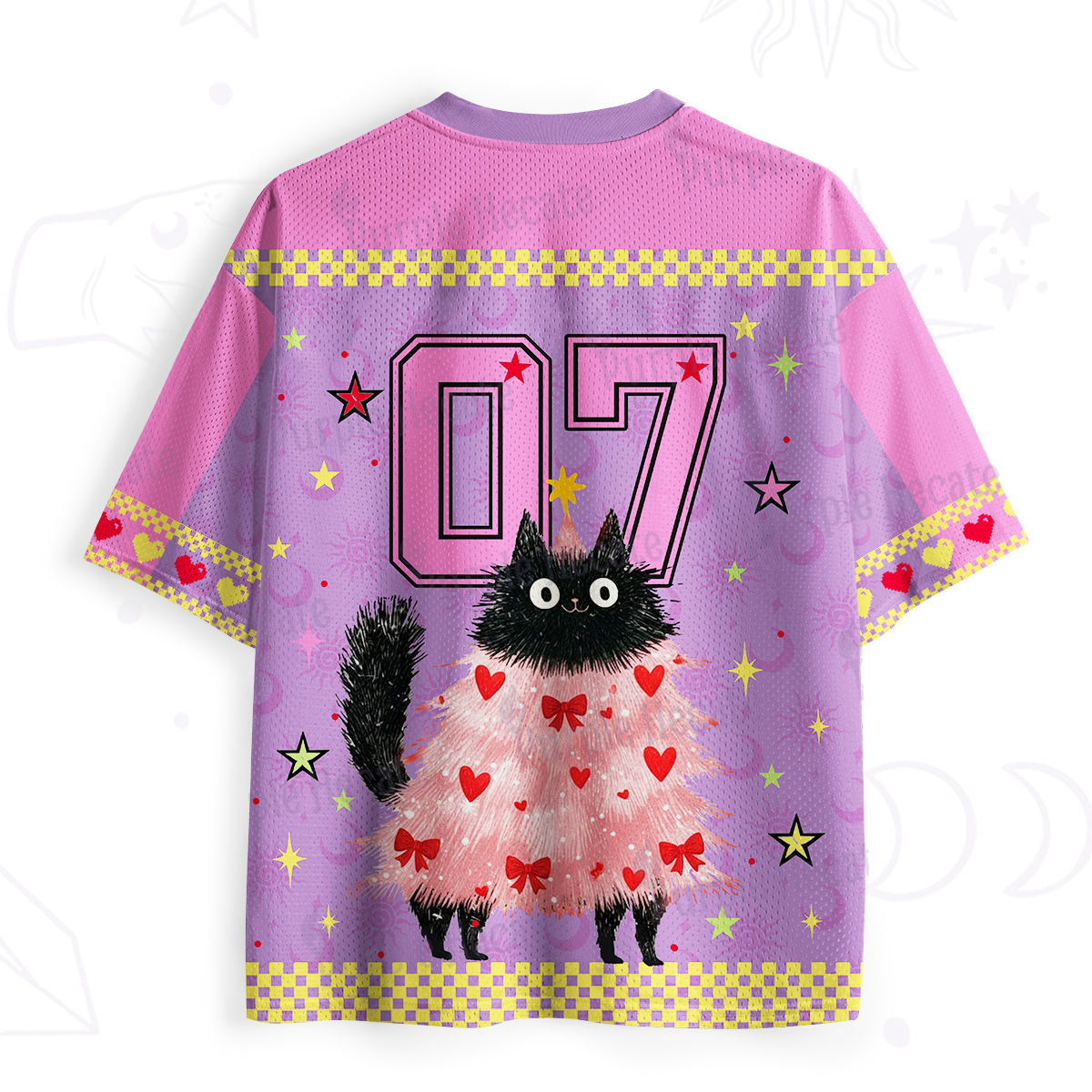 Purplehecate Funny Black Cat in Tree Mesh Jersey