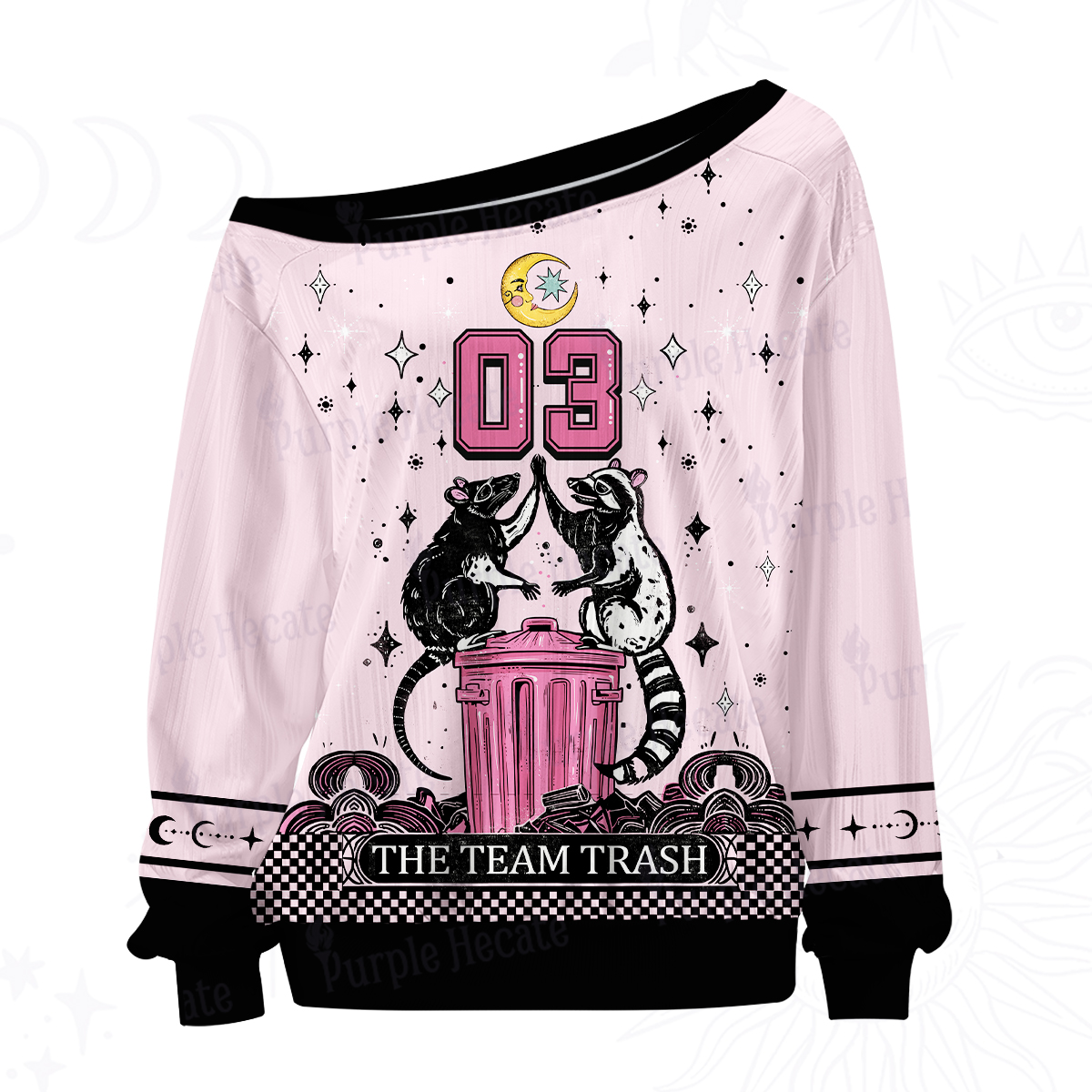 Purplehecate Team Trash No.03 Off The Shoulder Graphic Jersey