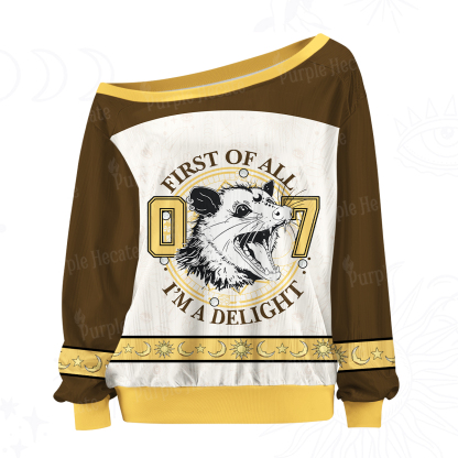 Purplehecate First of All I’m a Delightful No.07 Off The Shoulder Graphic Jersey