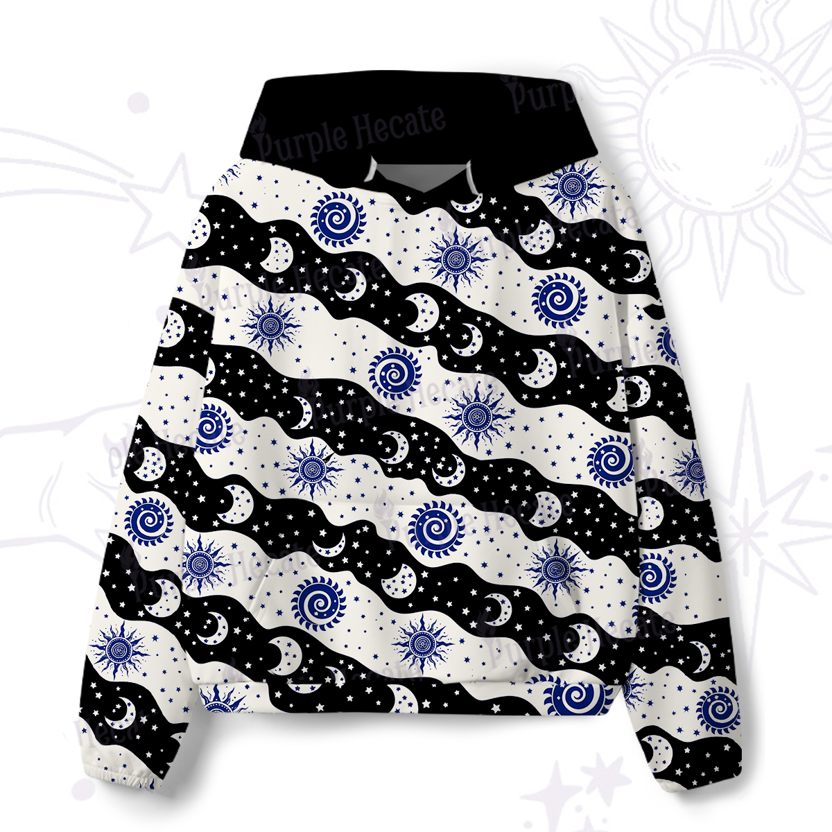 Purplehecate Starry Tides All-Over Print Hoodie