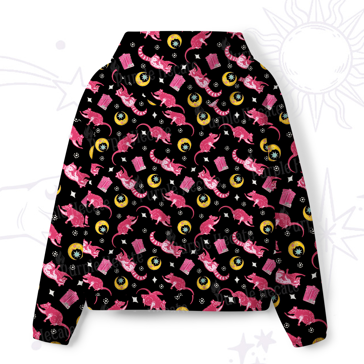 Purplehecate Midnight Raccoon Bandits All-Over Print Hoodie