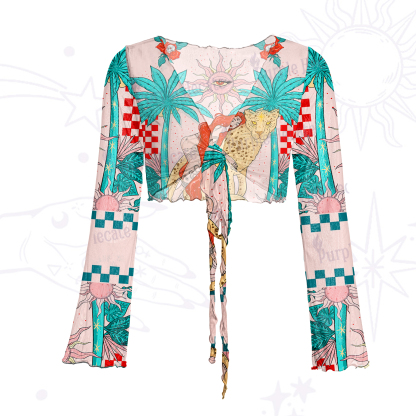 Purplehecate In My Delulu Era Mesh Tie Front Top