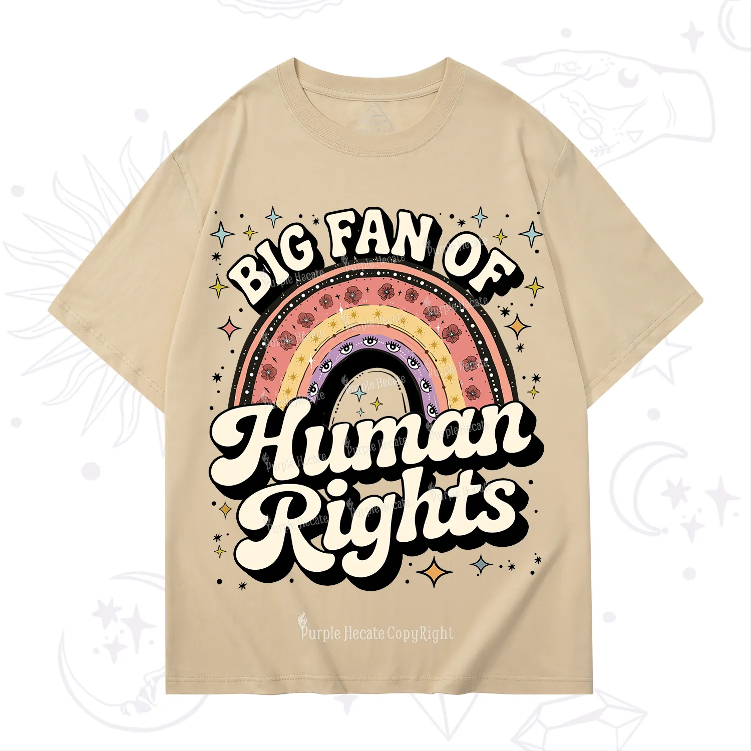 Purplehecate Big Fan Of Human Rights Rainbow T-Shirt