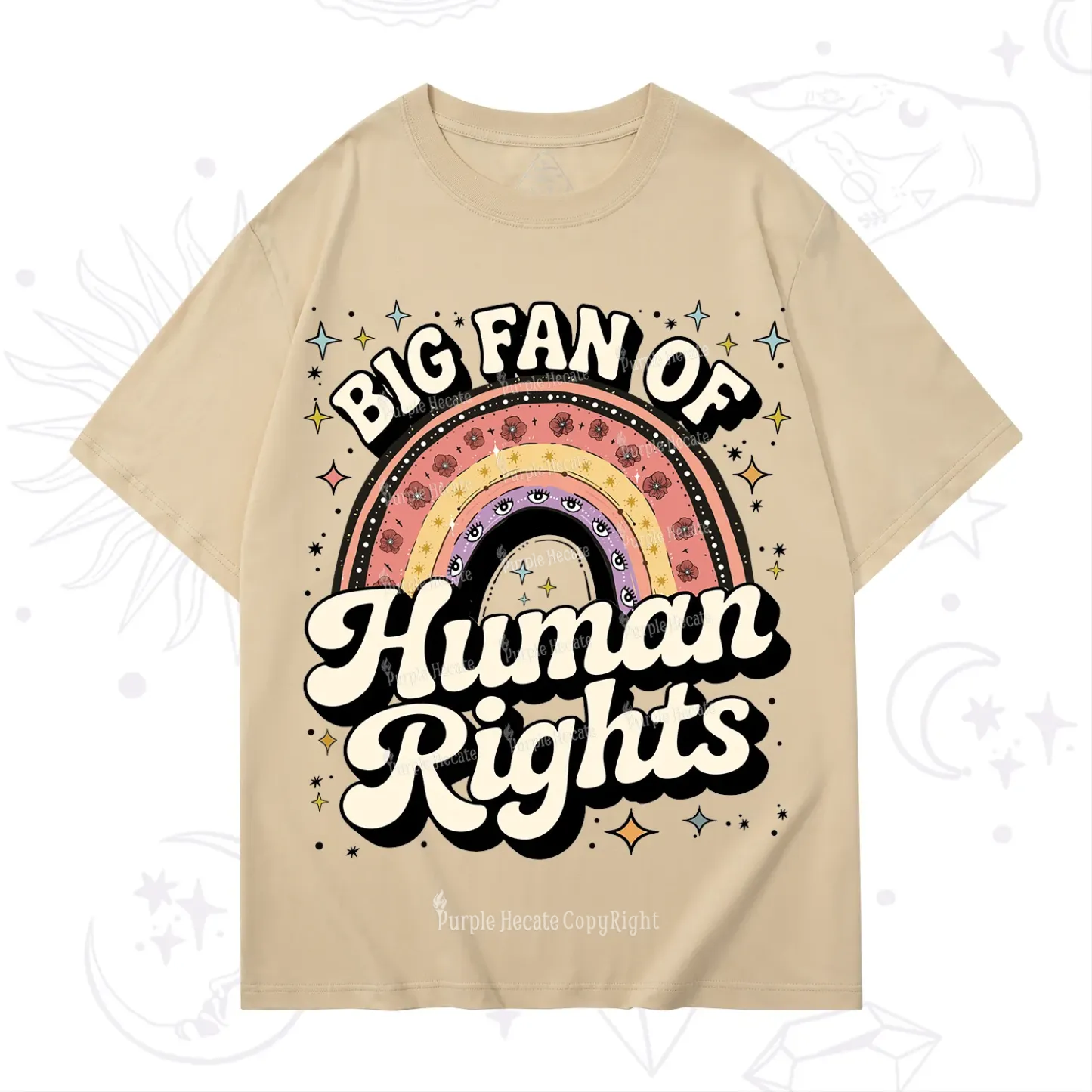 Purplehecate Big Fan Of Human Rights Rainbow T-Shirt