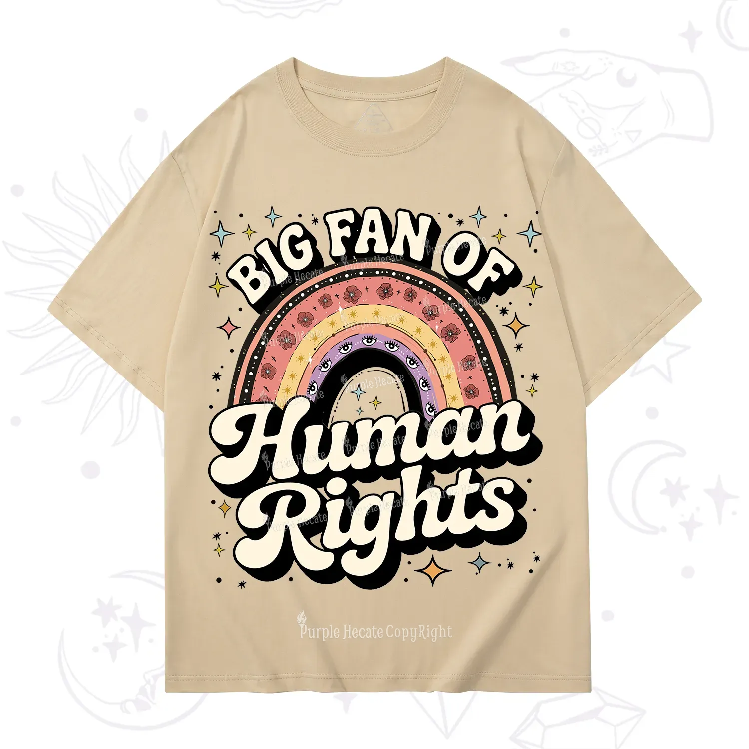 Purplehecate Big Fan Of Human Rights Rainbow T-Shirt