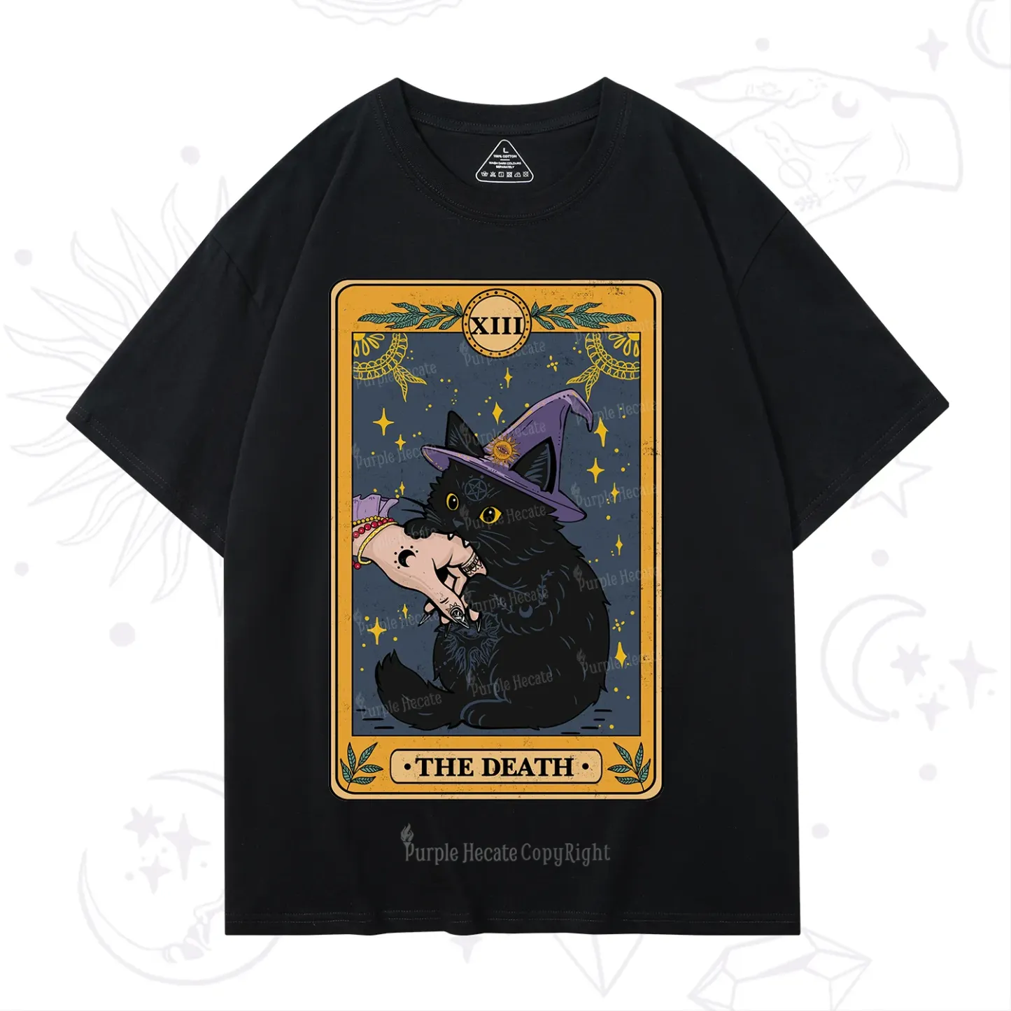 Purplehecate The Black Cat Death Tarot T-Shirt