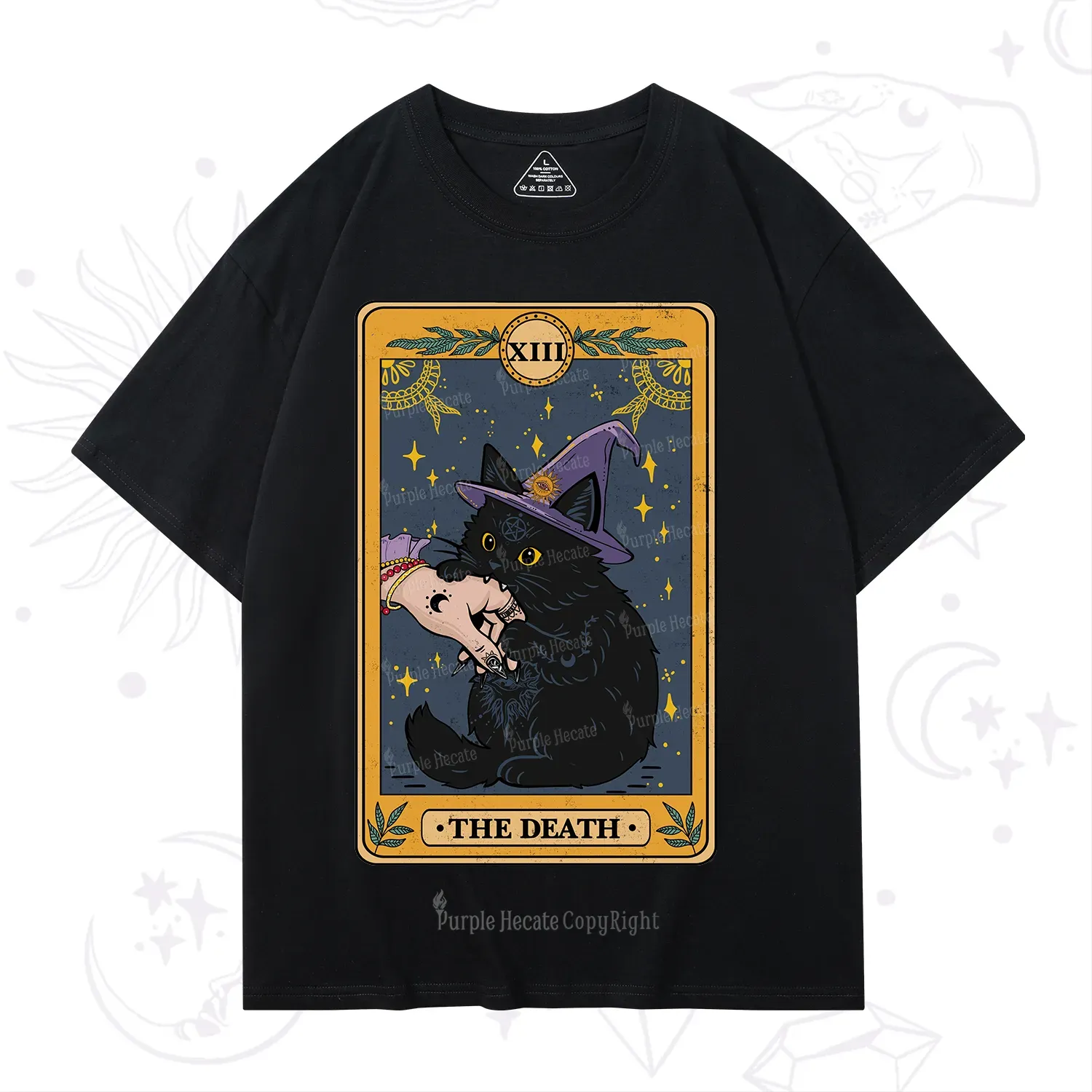 Purplehecate The Black Cat Death Tarot T-Shirt