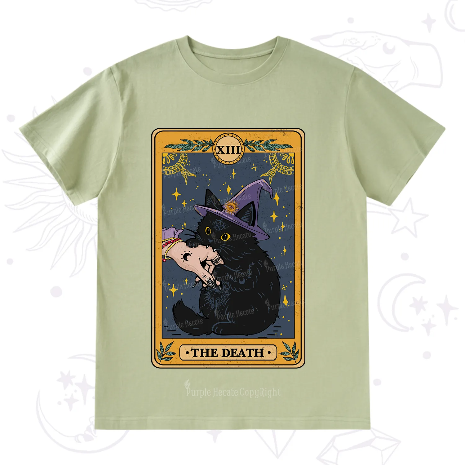 Purplehecate The Black Cat Death Tarot T-Shirt