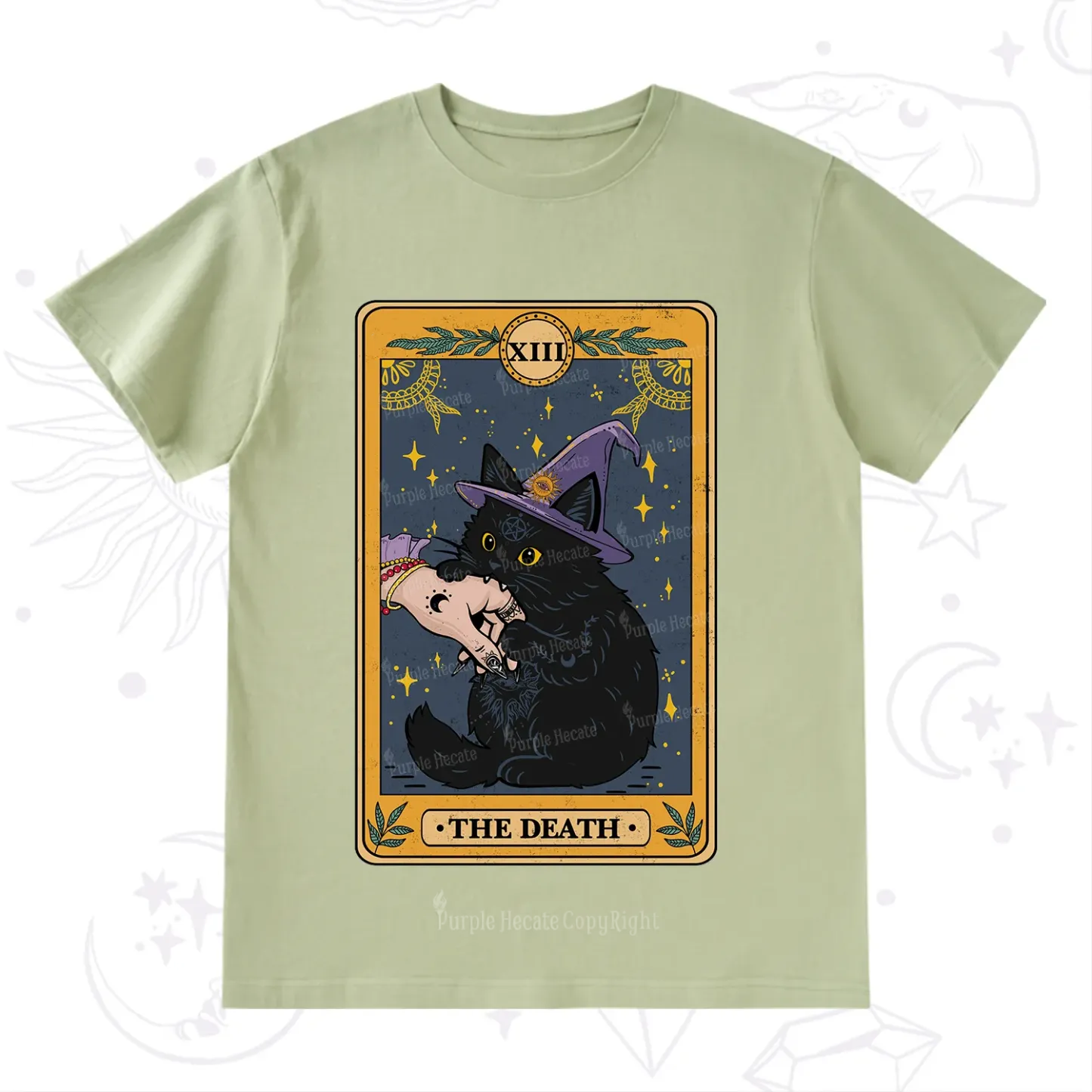 Purplehecate The Black Cat Death Tarot T-Shirt