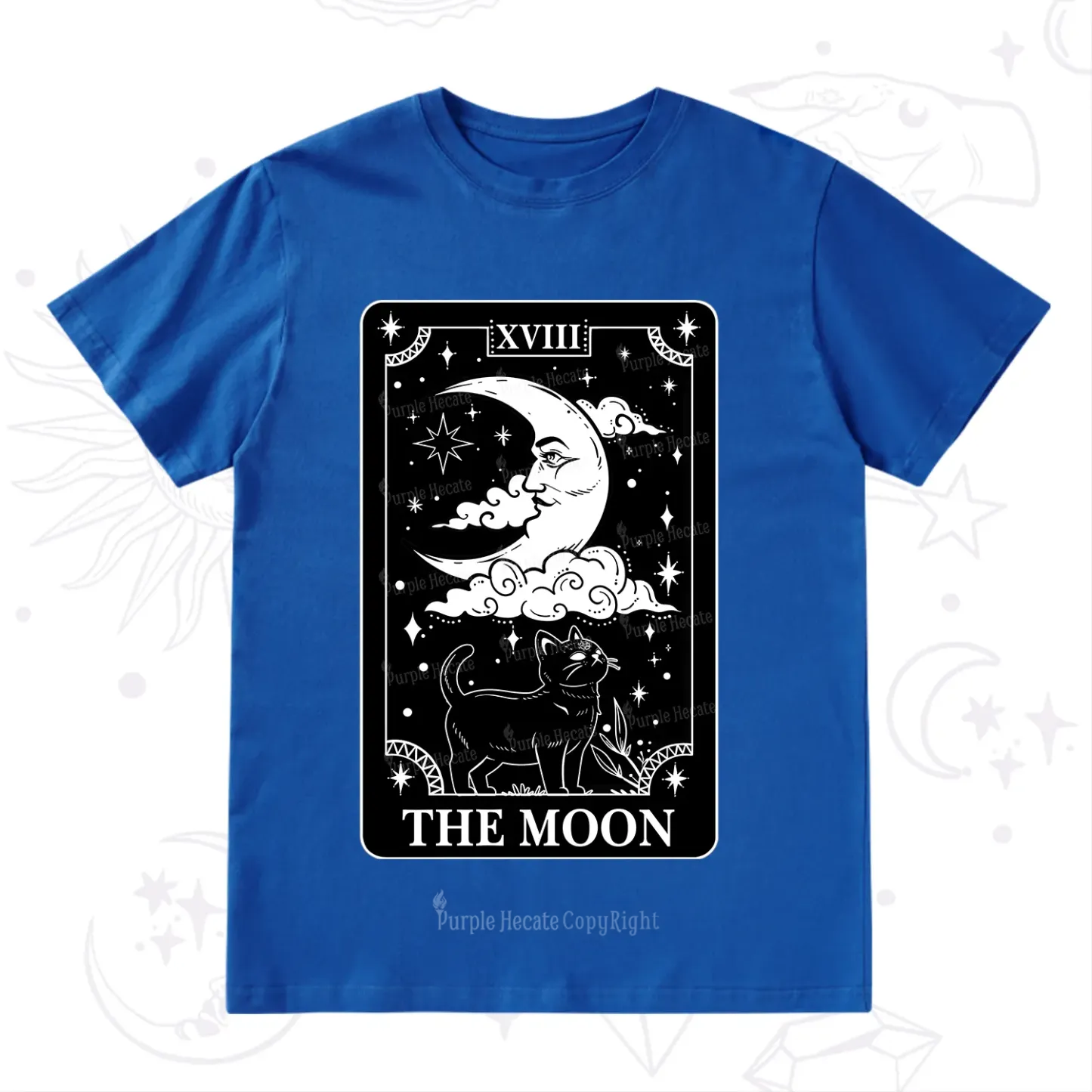 Purplehecate The Moon Tarot Card Cat T-Shirt