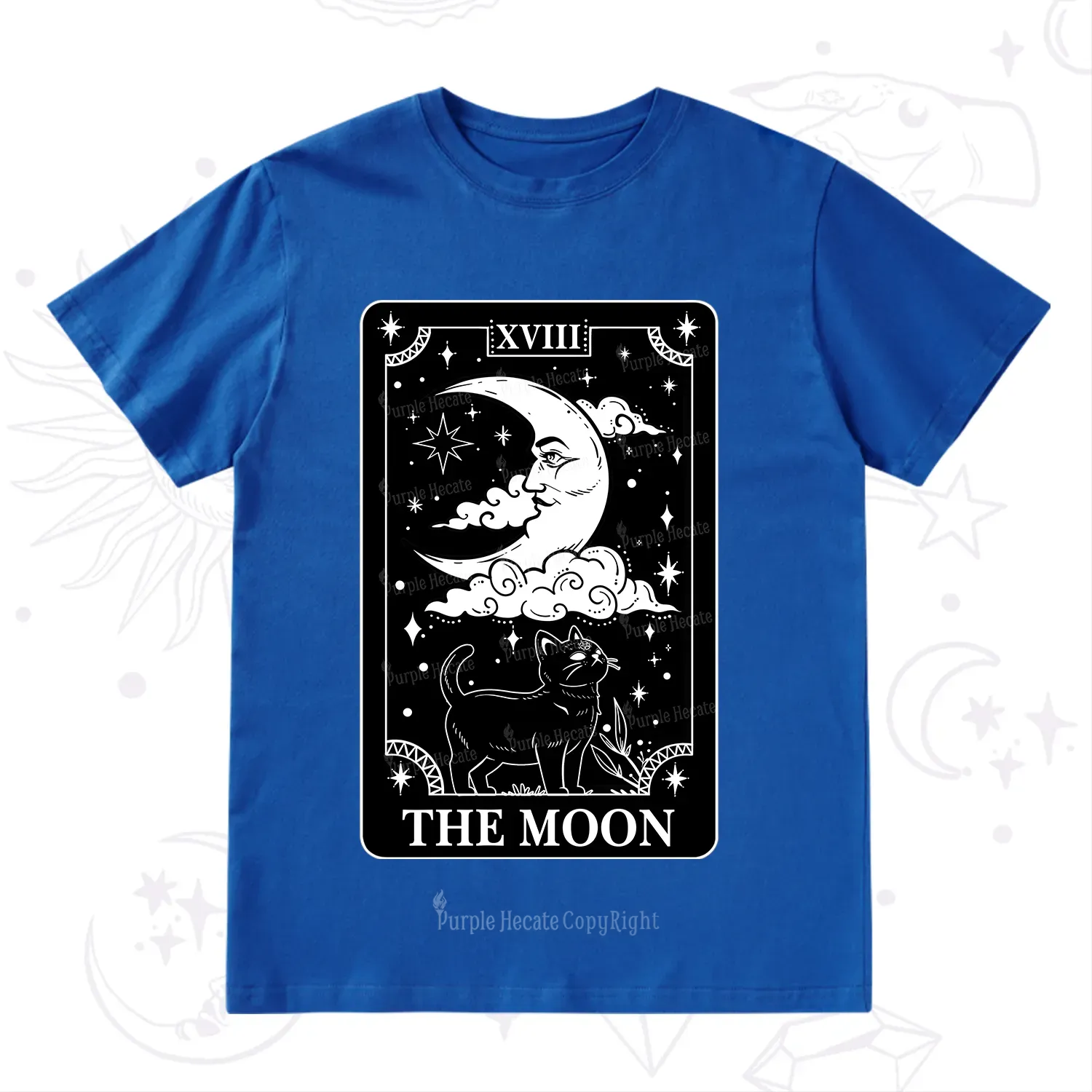 Purplehecate The Moon Tarot Card Cat T-Shirt