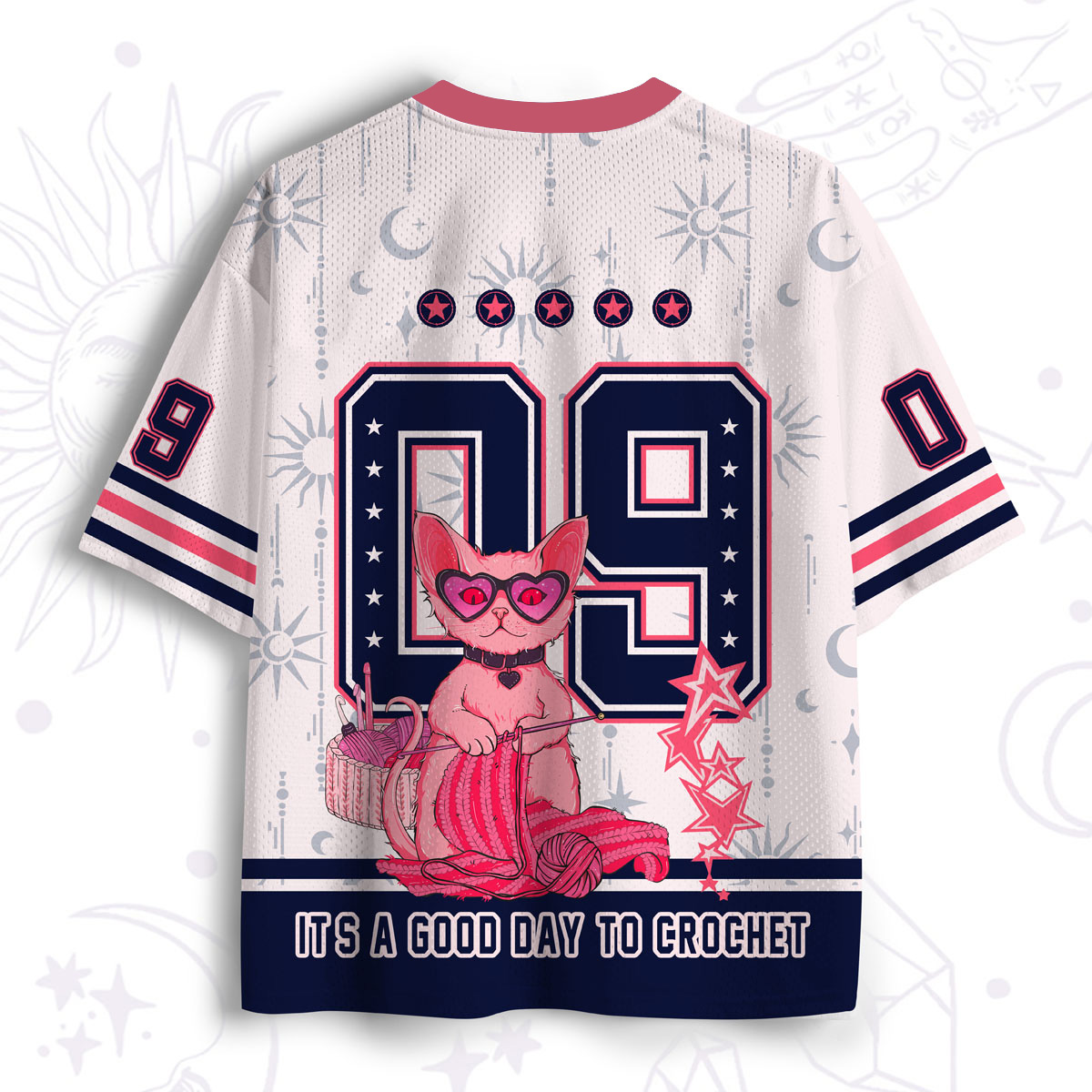 Purplehecate It's A Good Day To Crochet Mesh Jersey