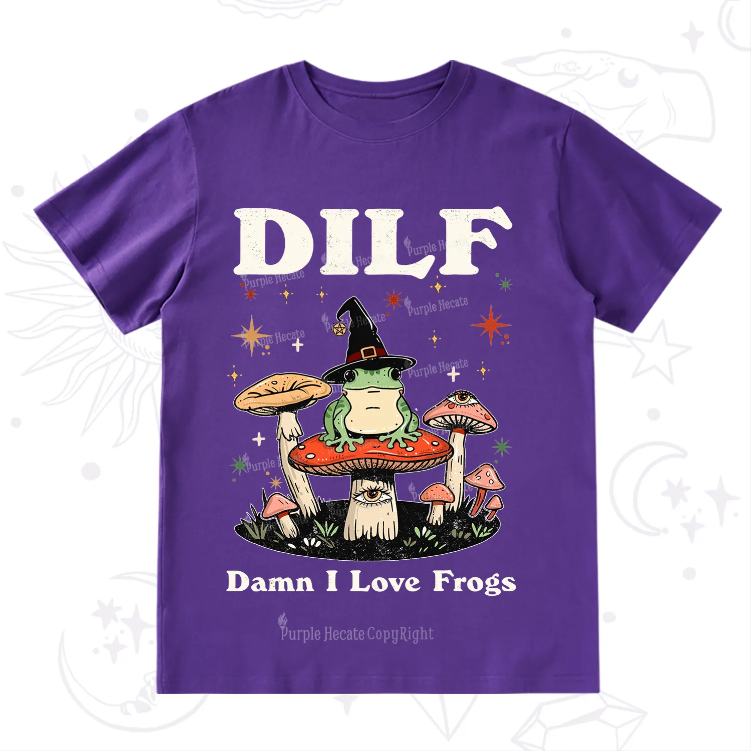 Purplehecate Dilf Damn I Love Frogs T-Shirt