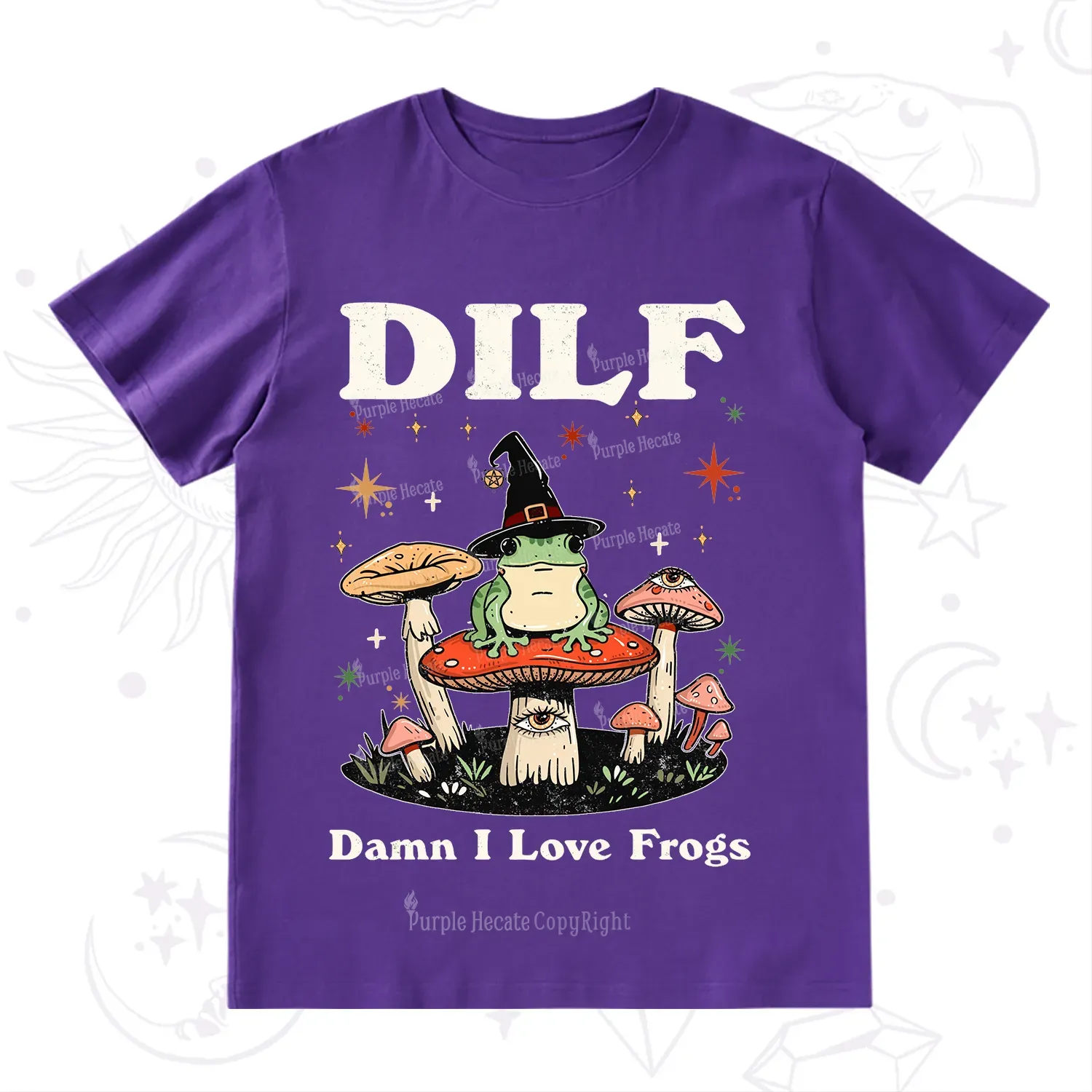 Purplehecate Dilf Damn I Love Frogs T-Shirt