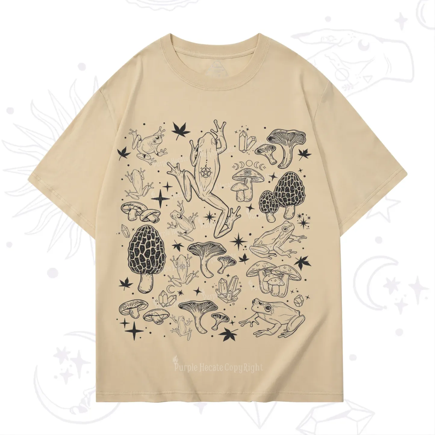 Purplehecate Frog and Mushroom T-Shirt