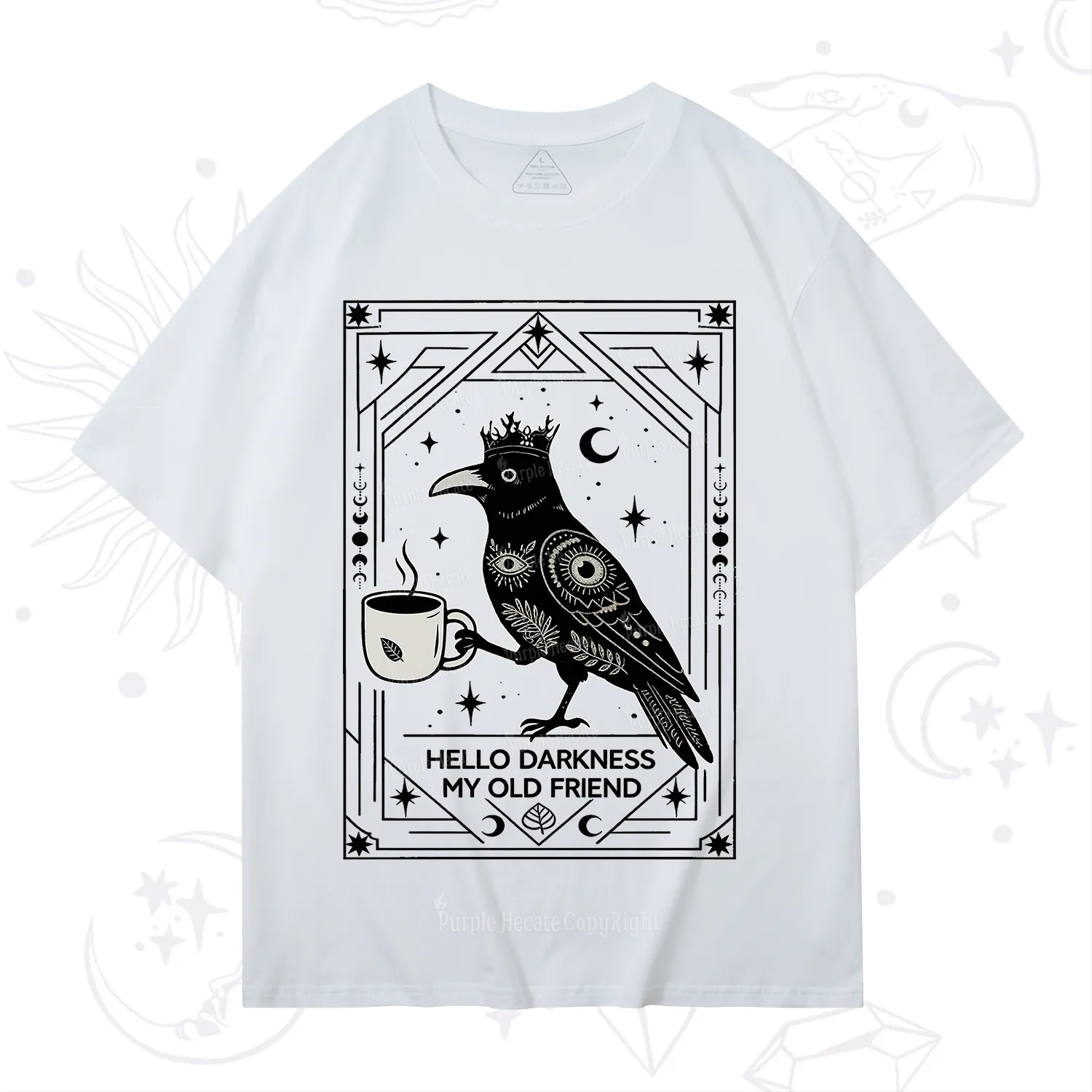 Purplehecate Hello Darkness My Old Friend Crow T-Shirt
