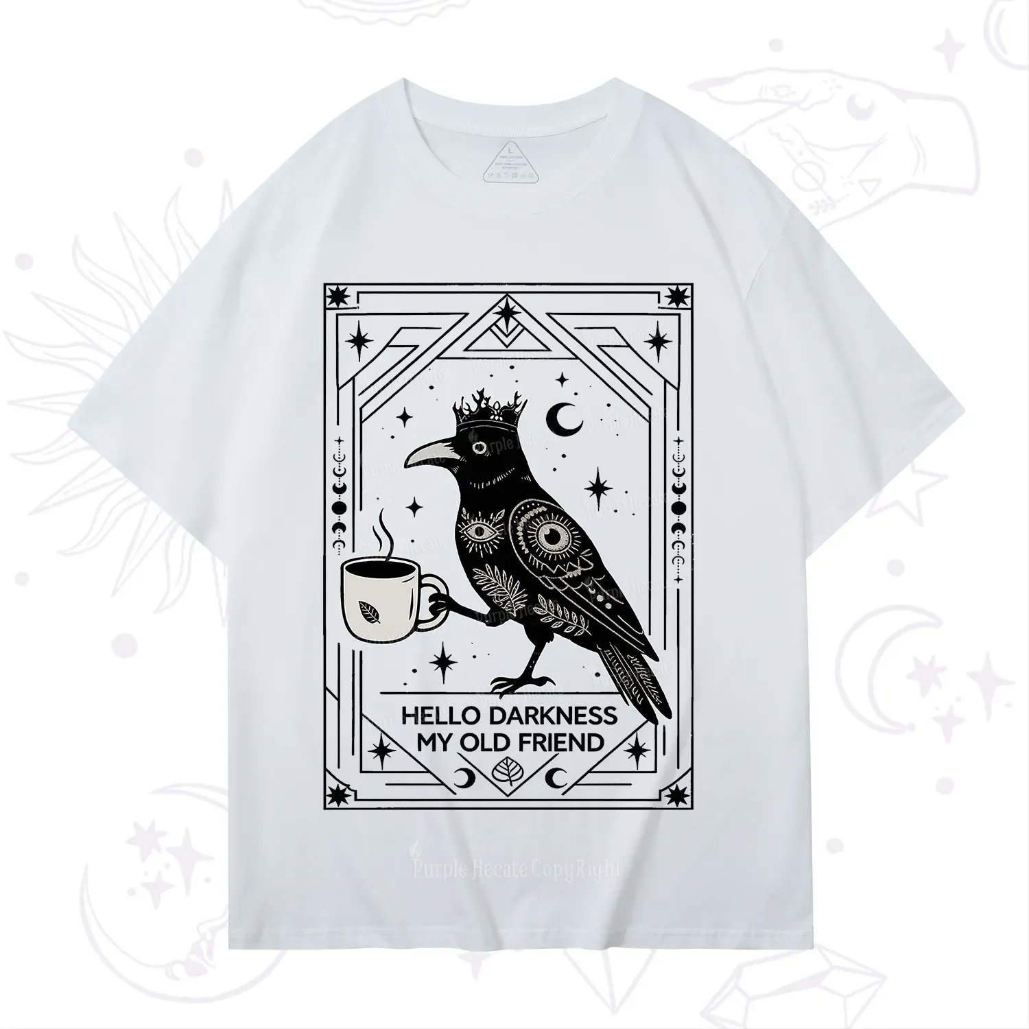 Purplehecate Hello Darkness My Old Friend Crow T-Shirt